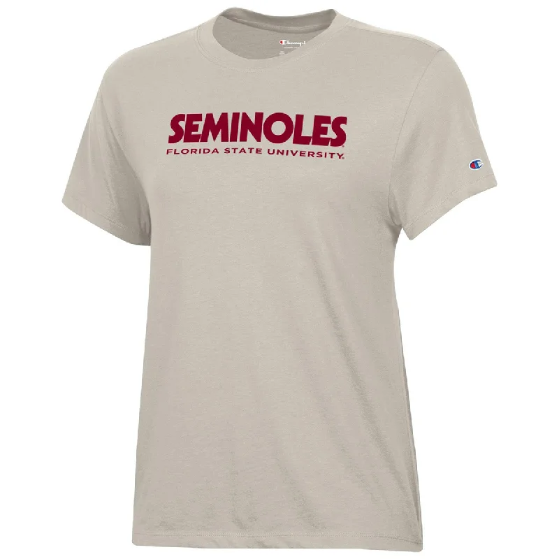 Champion Women's Seminoles/Florida State University Short Sleeve T-shirt - Cocoa Butter