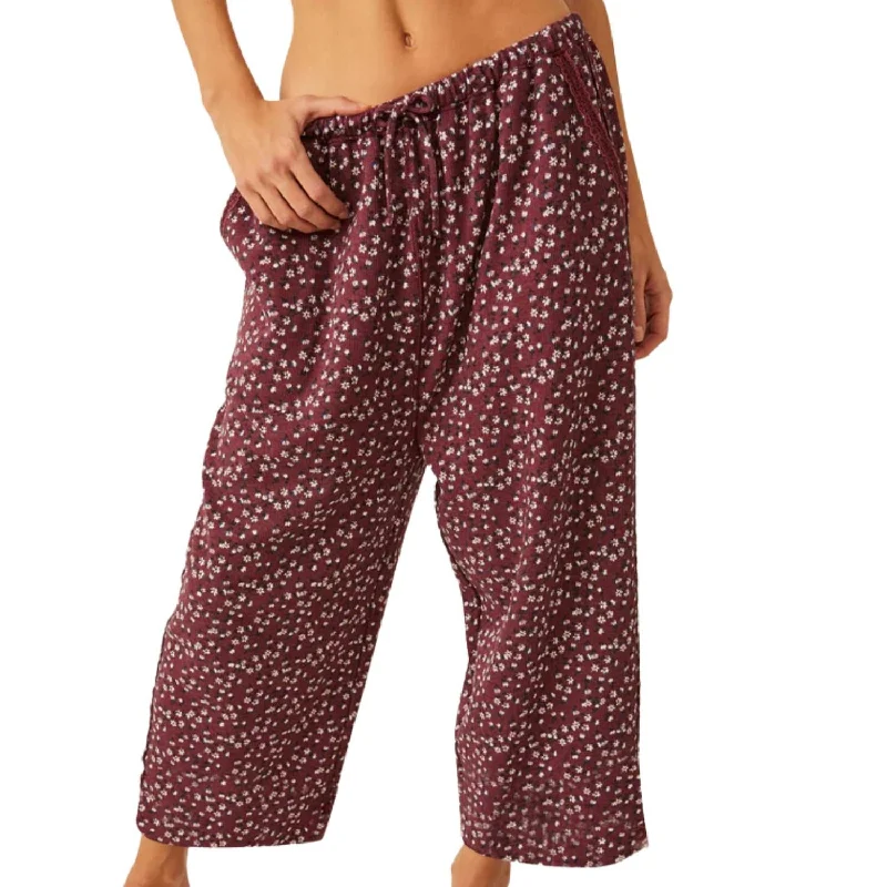 Sugar Dreams Sleep Pants In Wine Combo