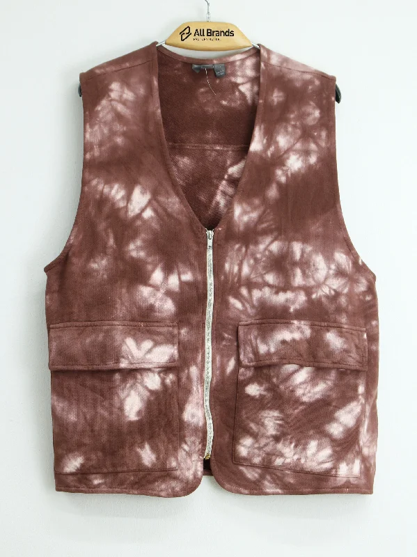 Women's Tie Dye Vest,Burgundy