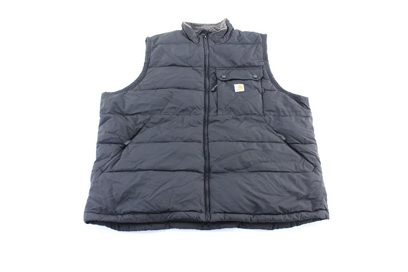 Carhartt Logo Patch Black Fleeced Lined Puffer Vest