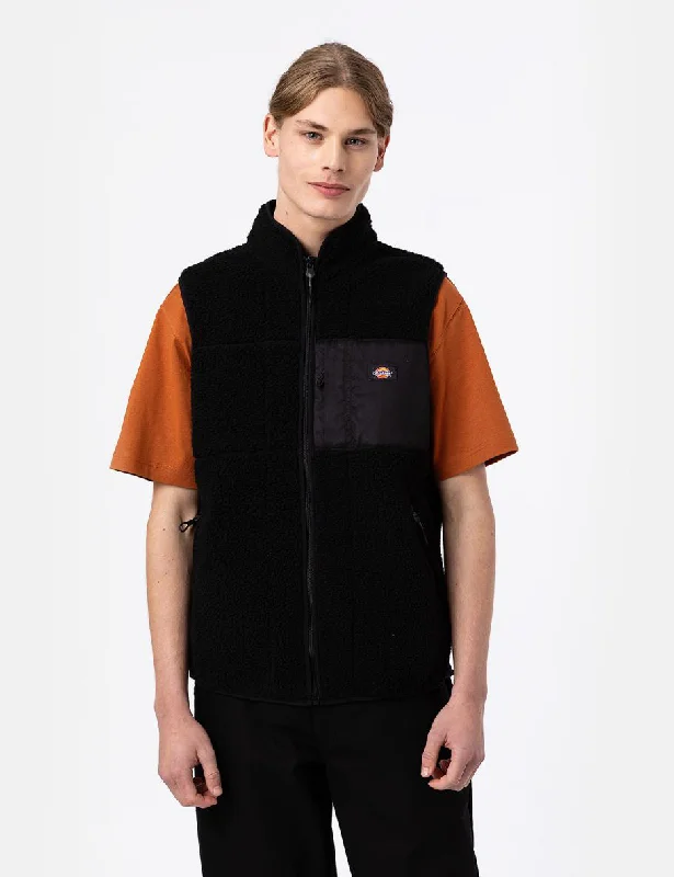 Dickies Red Chute Fleece Vest - Black