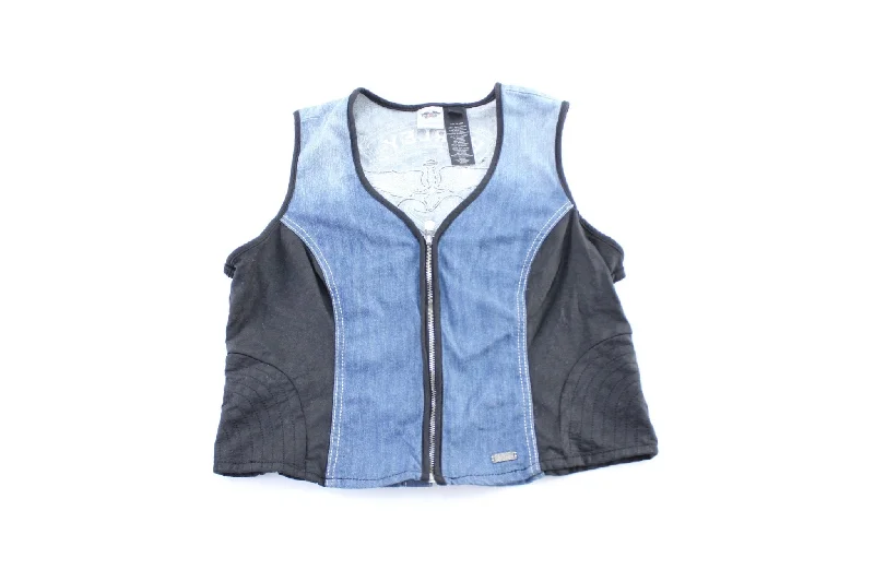 Women's Harley Davidson Motorcycles Denim Zip Up Vest