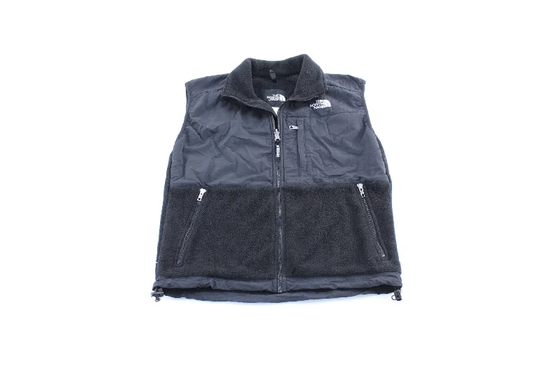 Women's The North Face Embroidered Logo Black Fleece Zip Up Vest